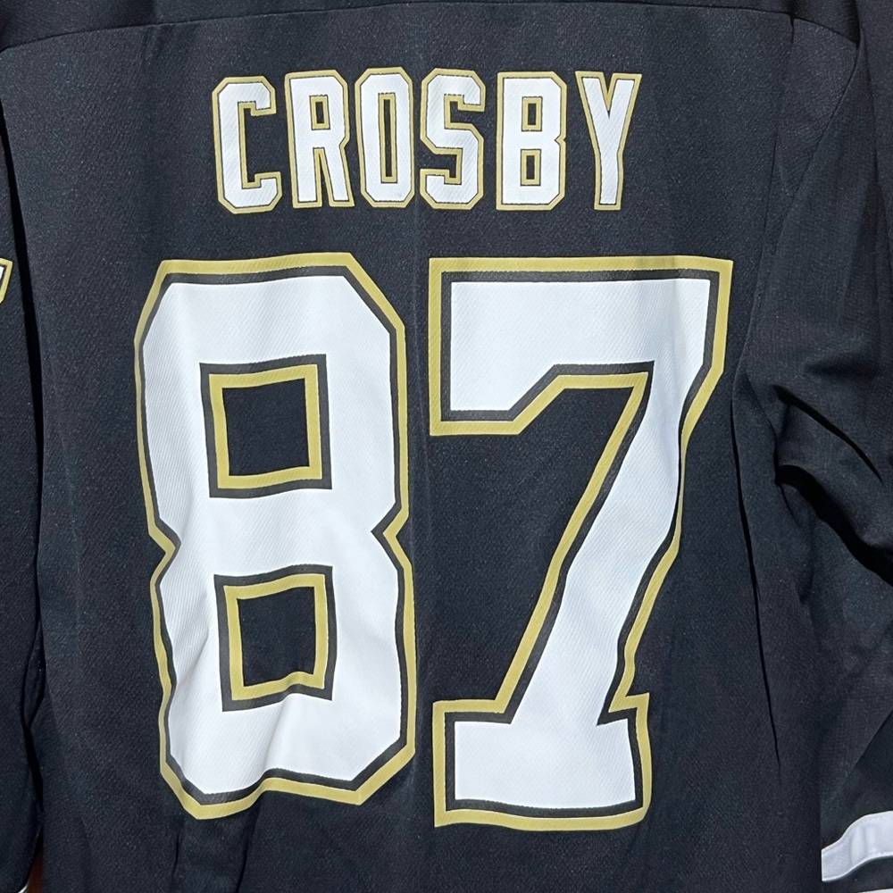 Pittsburgh Penguins Sidney Crosby Reebok CCM Screen Printed Jersey Size Medium - Picture 5 of 12